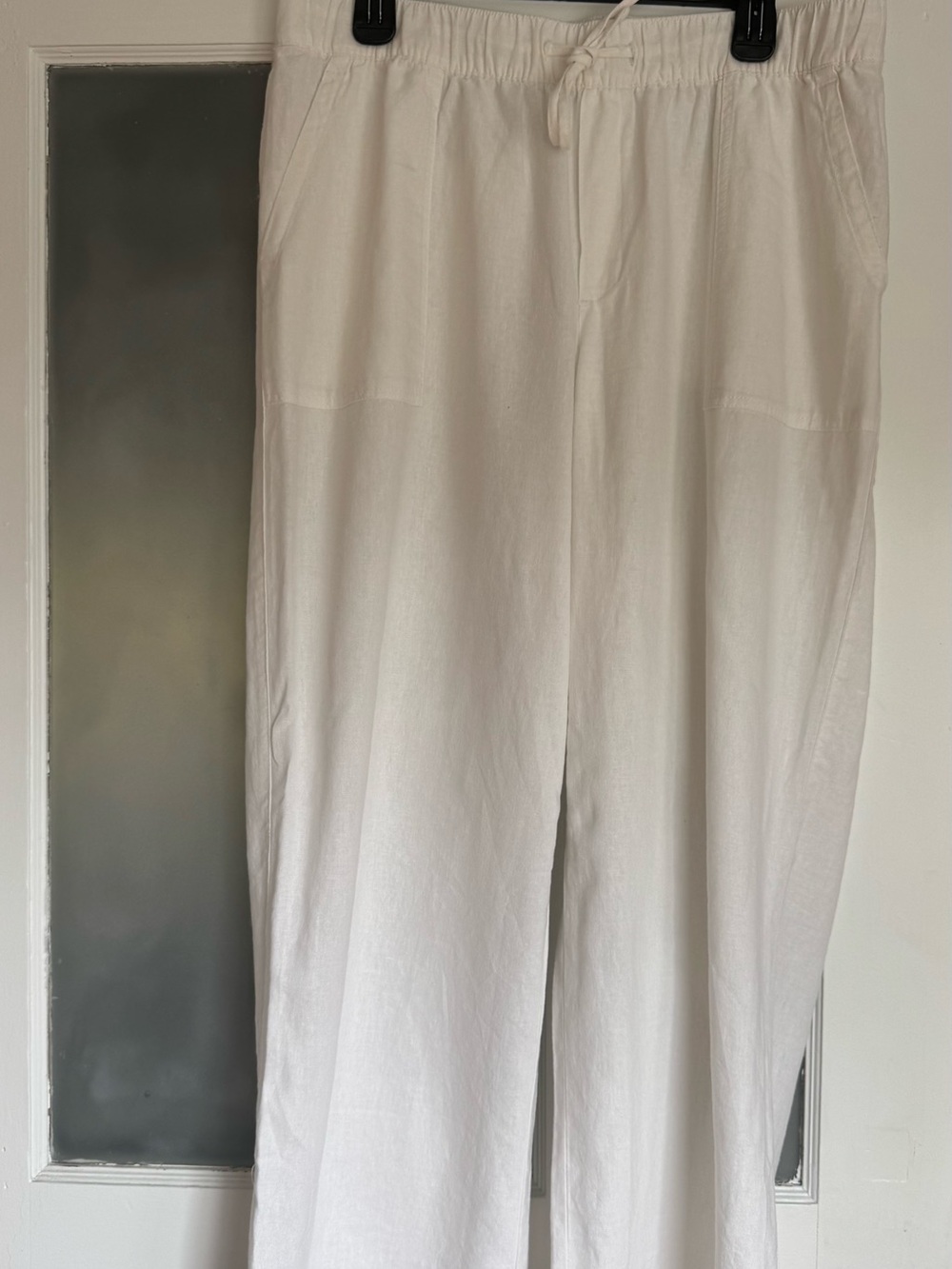 GAP Wide Leg Drawstring Pants in White